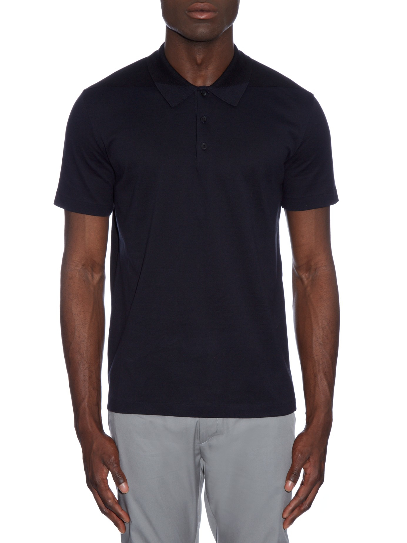 Balenciaga Bi-colour Cotton-piqué Polo-shirt in Blue for Men - Lyst