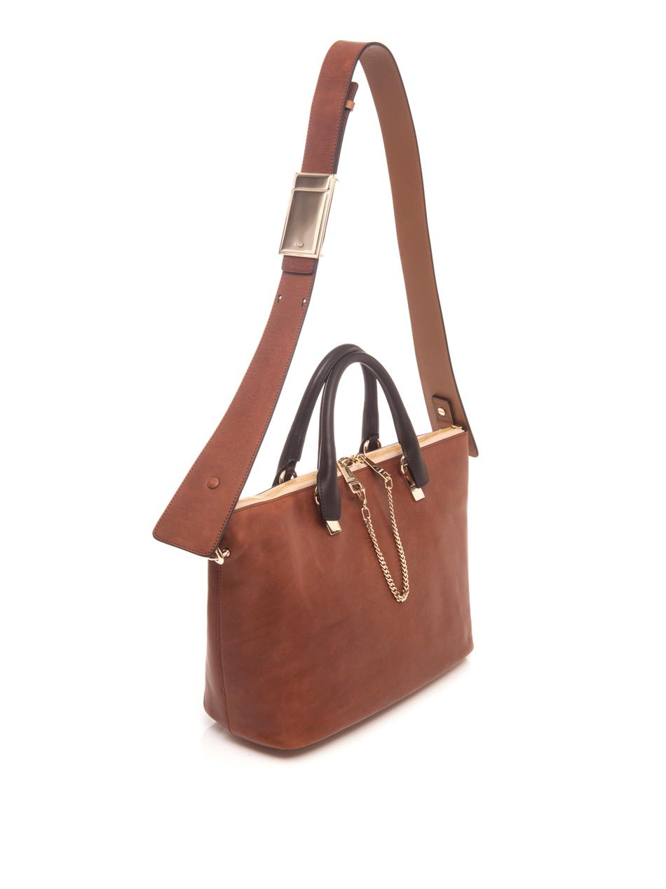 Chlo Baylee Bicolour Leather Tote in Brown | Lyst  