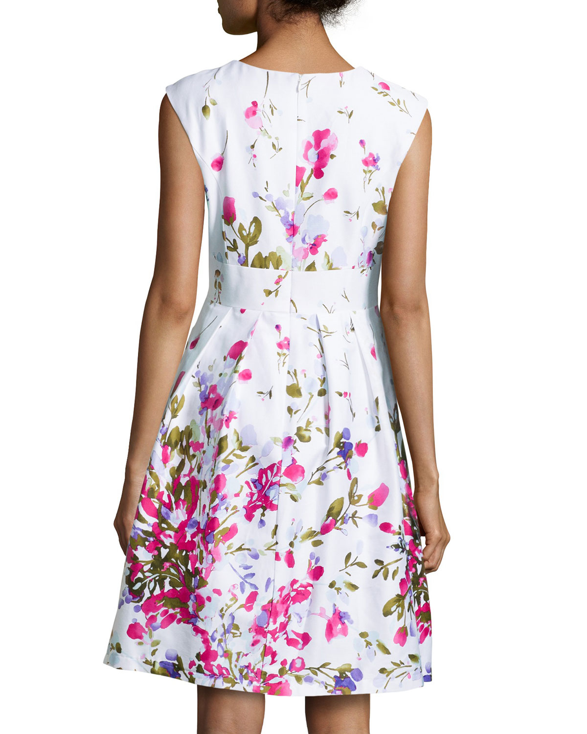 Lyst - Chetta B Floral Sleeveless Fit-and-flare Dress