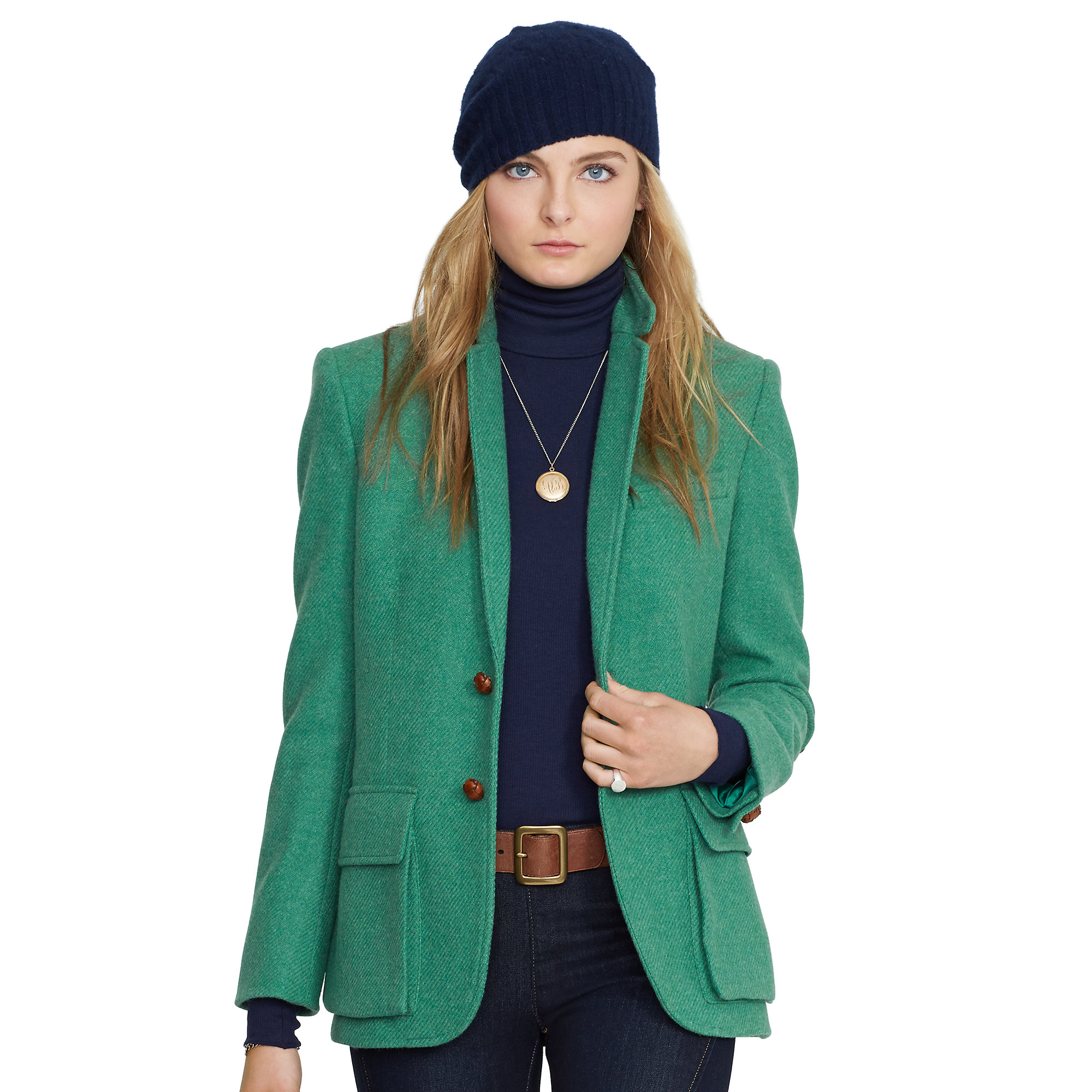 Lyst Polo Ralph Lauren ElbowPatch Boyfriend Jacket in Green
