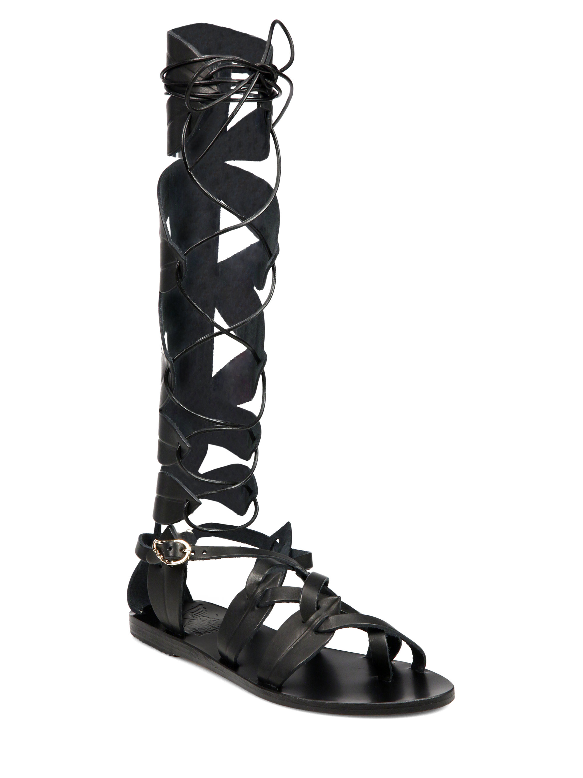 Lyst - Ancient Greek Sandals Filareskia Knee-High Lace-Up Gladiator ...