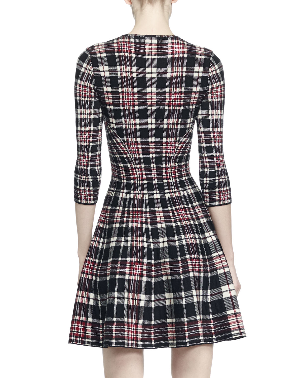 Plaid flare dress