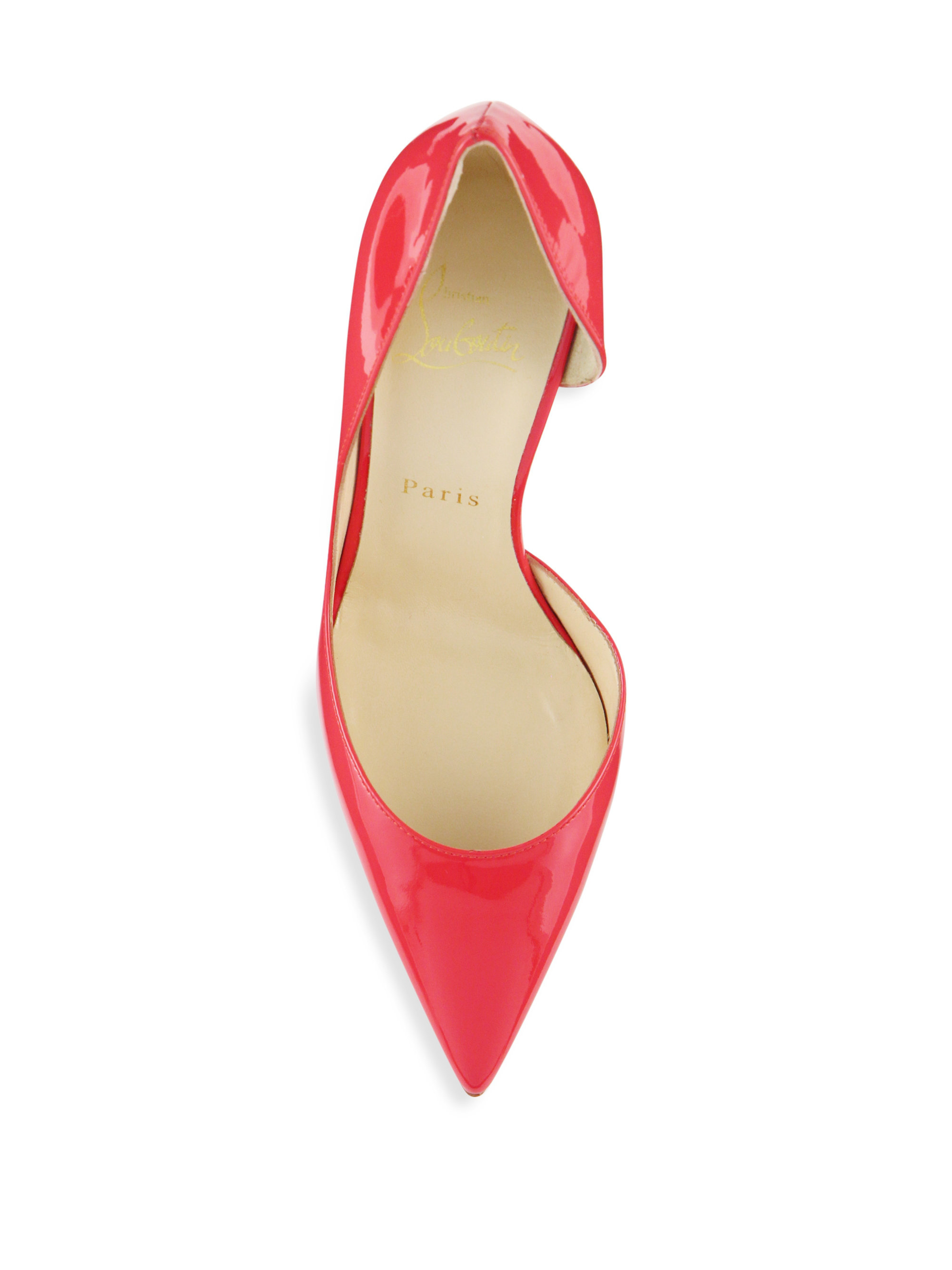 Christian louboutin Iriza Patent Leather Half D\u0026#39;orsay Pumps in Red ...