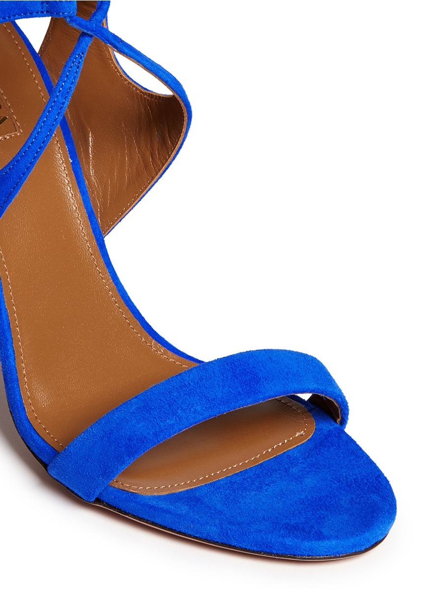 Lyst - Aquazzura 'colette' Lace-up Sandals in Blue