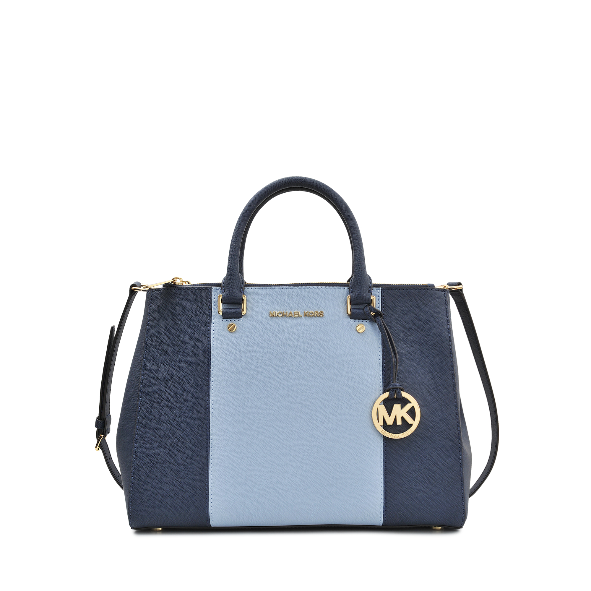 Michael Kors Sutton Double Zip Lg Two Tone Bag In Blue Lyst Gallery Women S Michael By Kors