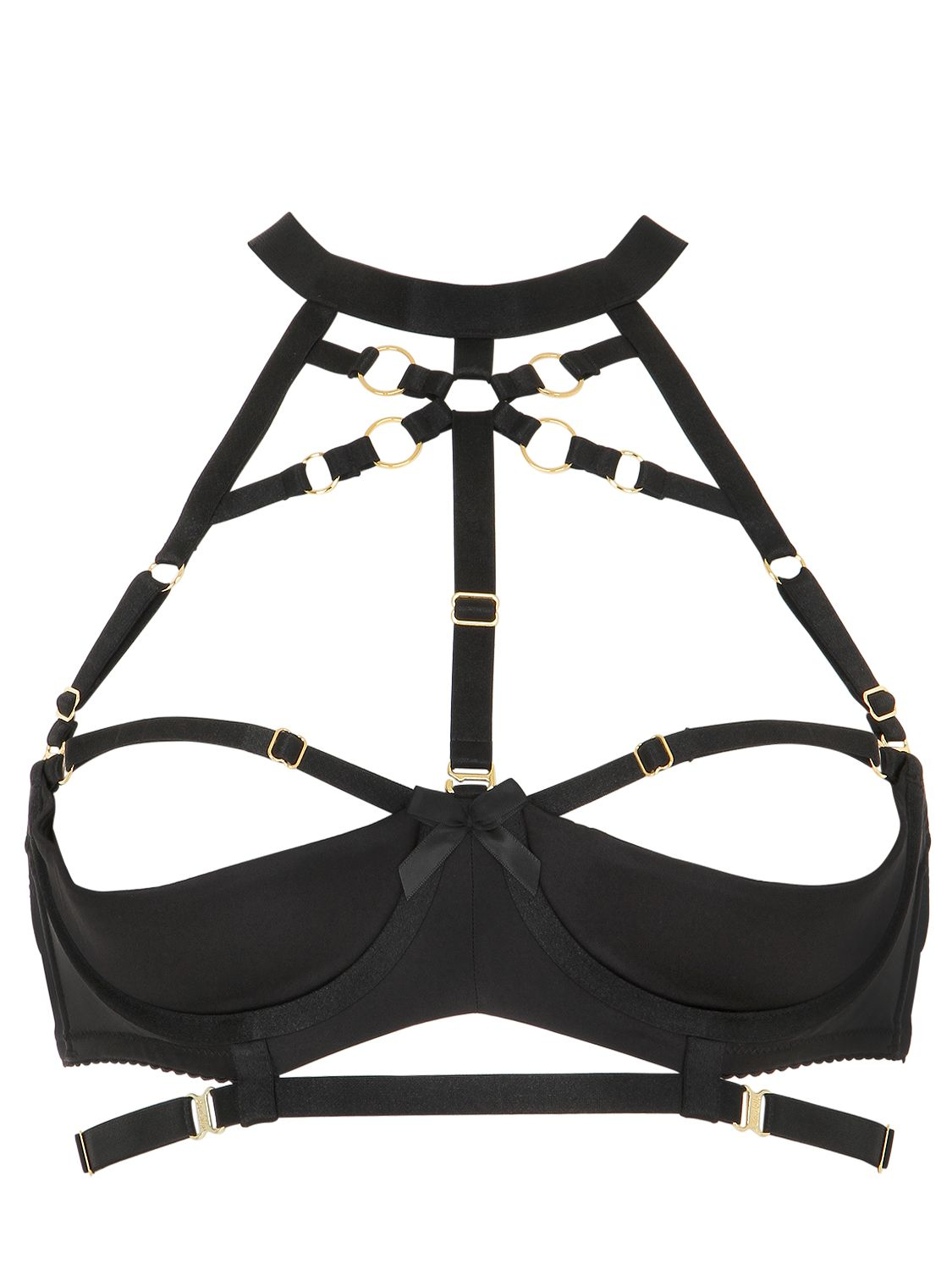 Bordelle Bondage Silk Satin Padded Shelf Bra in Black | Lyst