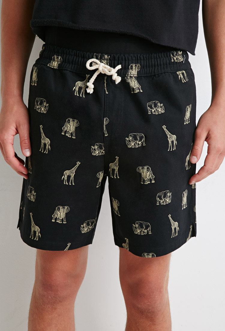 Forever 21 Safari Animal Print Shorts in Yellow for Men | Lyst
