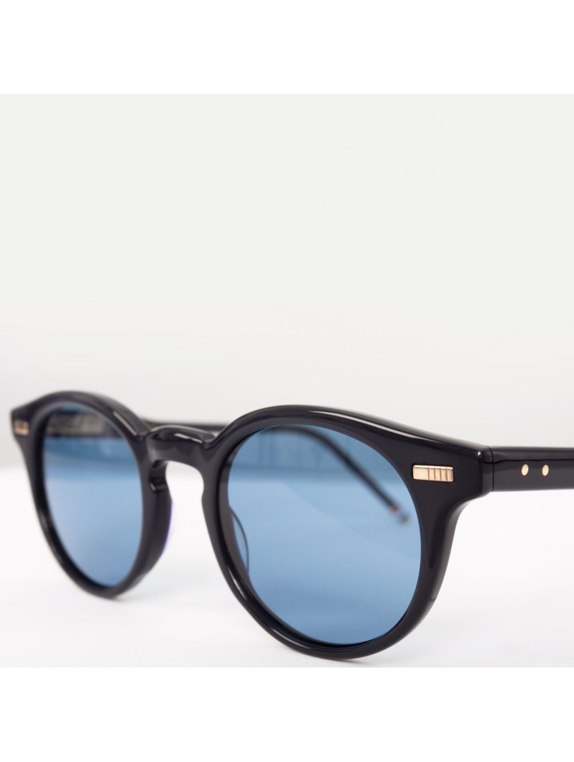 Thom Browne Round Frame Sunglasses Dark Navy Blue In Blue