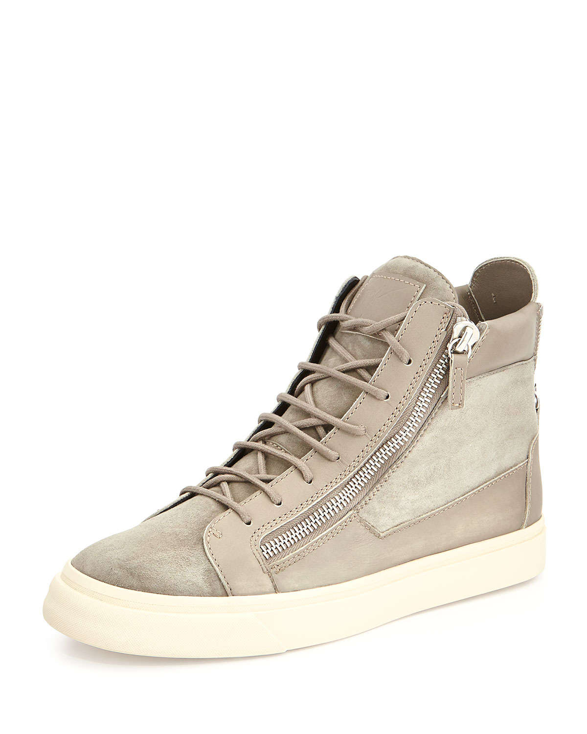 Lyst - Giuseppe Zanotti Suede High-Top Sneakers in Gray for Men