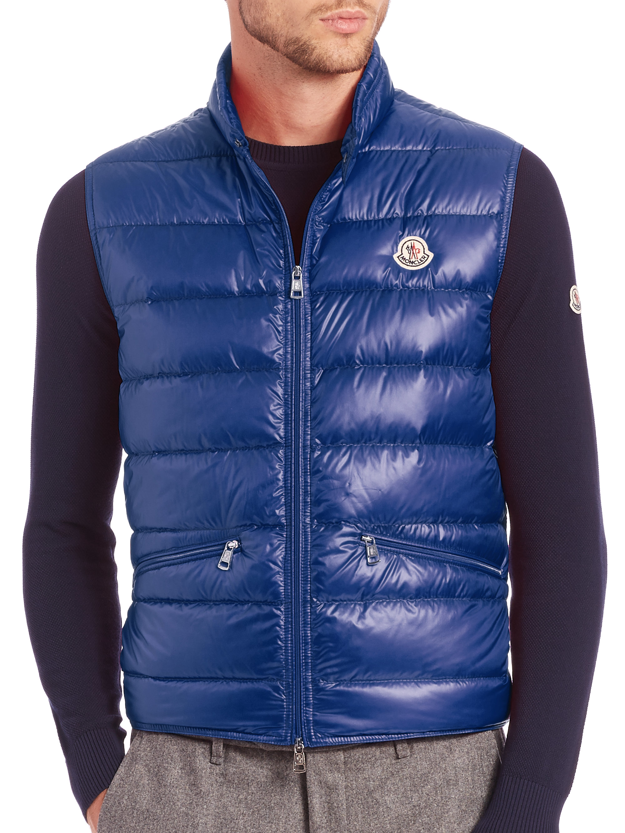 Moncler Gui Lightweight Quilted Puffer Vest in Blue for Men - Save 2% ...
