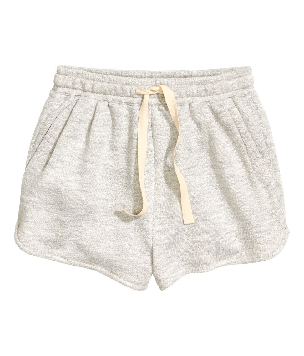 H&m Short Sweatshirt Shorts in Gray | Lyst