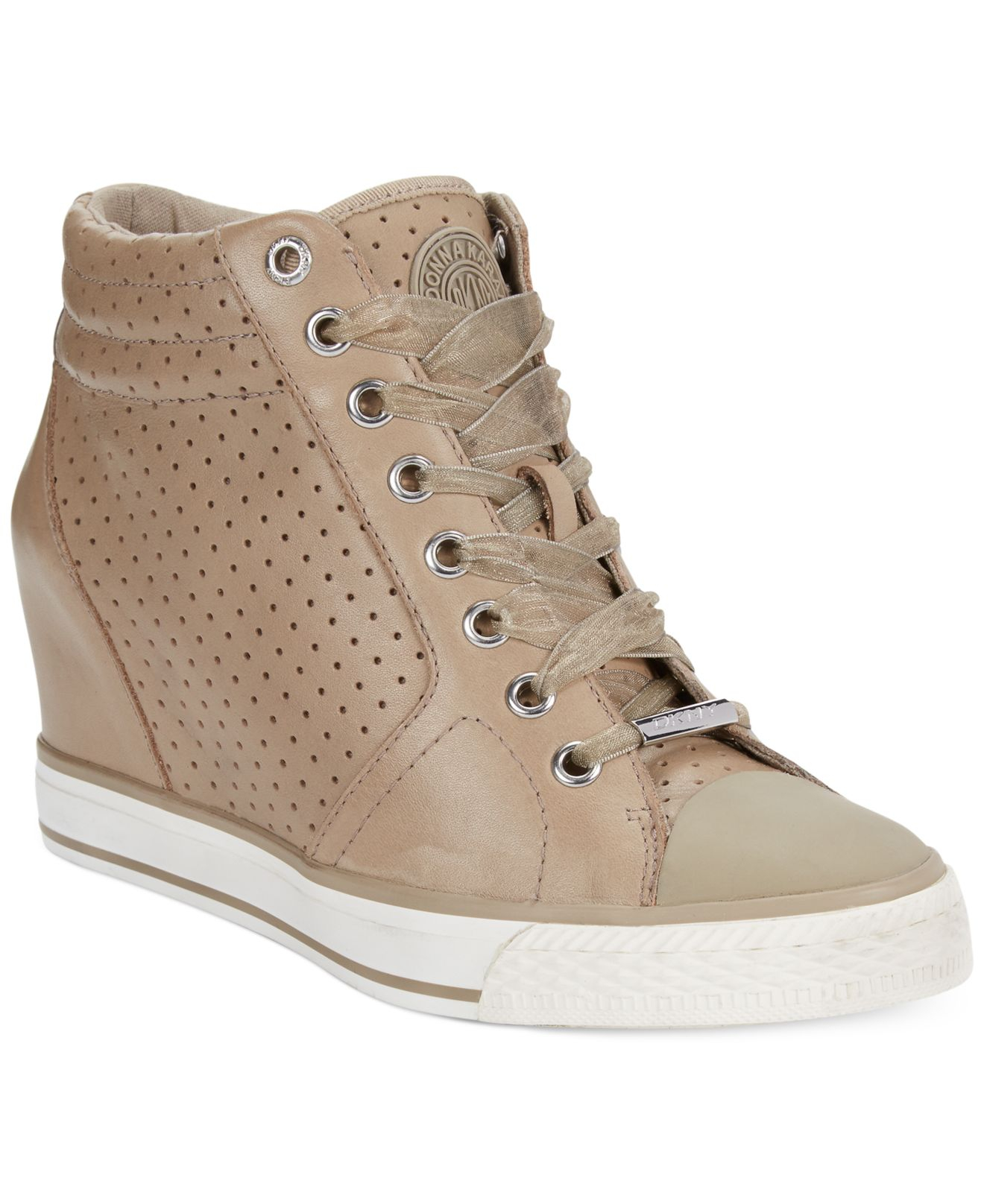 Lyst - Dkny Cindy Wedge Sneakers in Natural