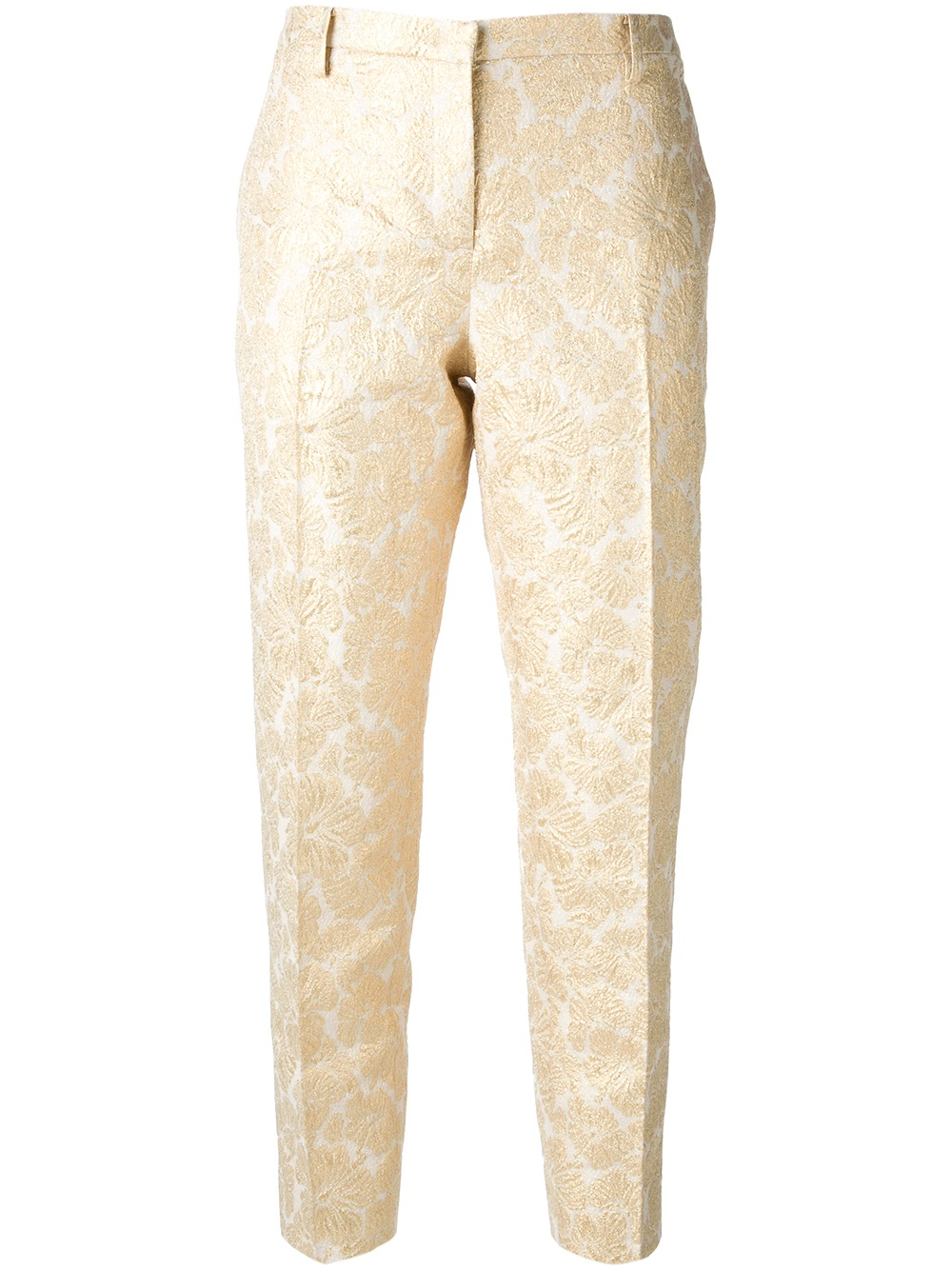 gold plisse trousers