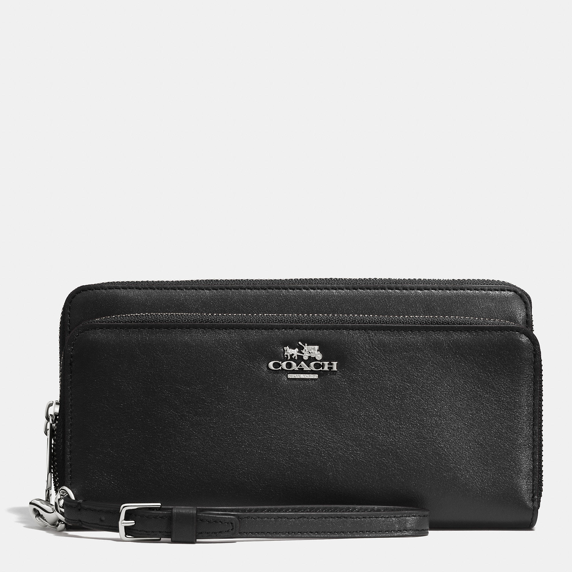 Lyst - COACH Double Accordion Zip Wallet In Leather in