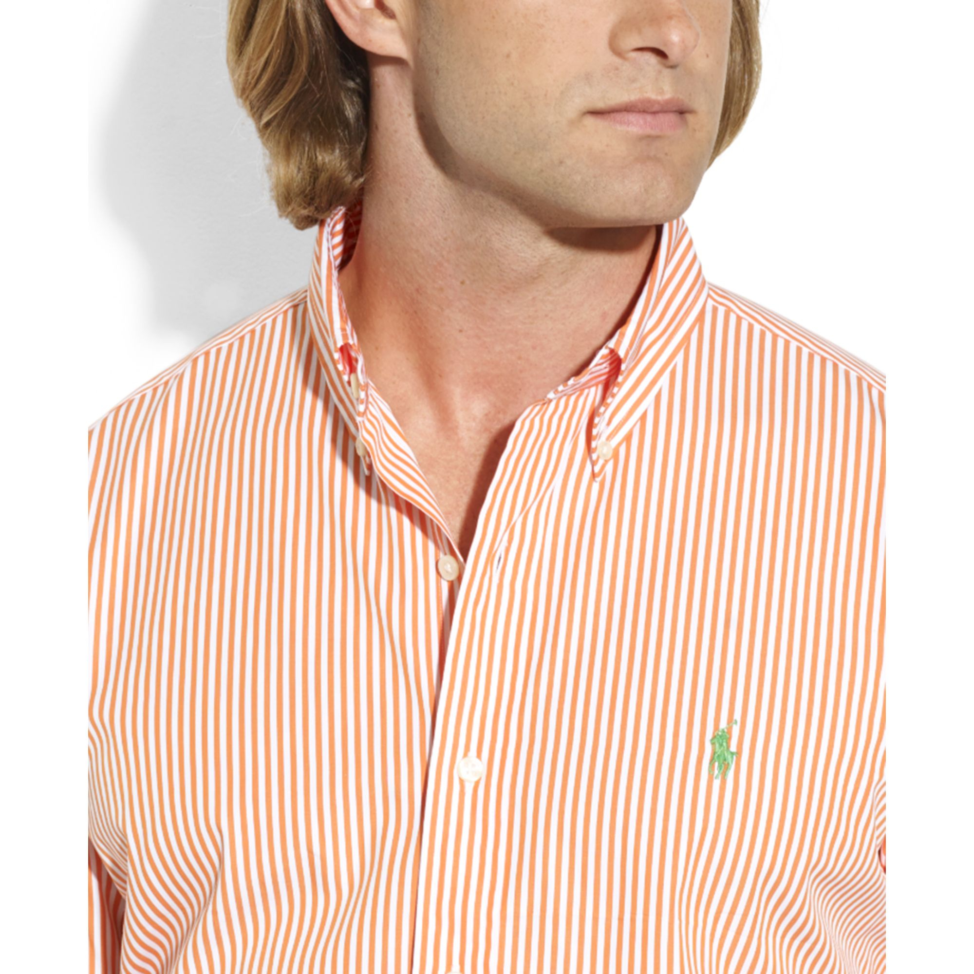 ralph lauren striped poplin shirt