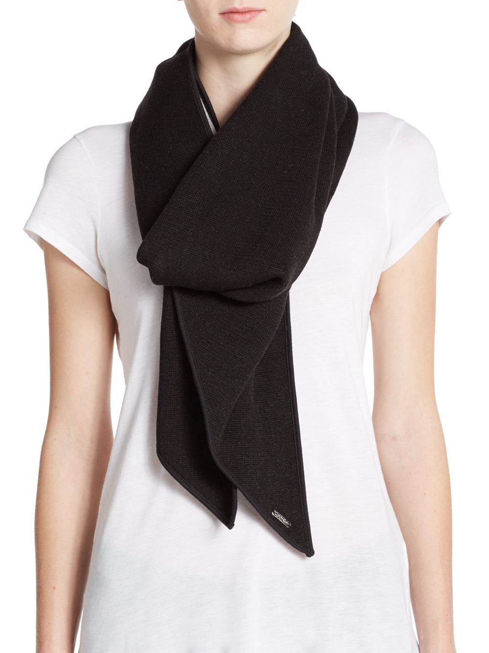 Lyst - Calvin Klein Reversible Knit Scarf in Gray