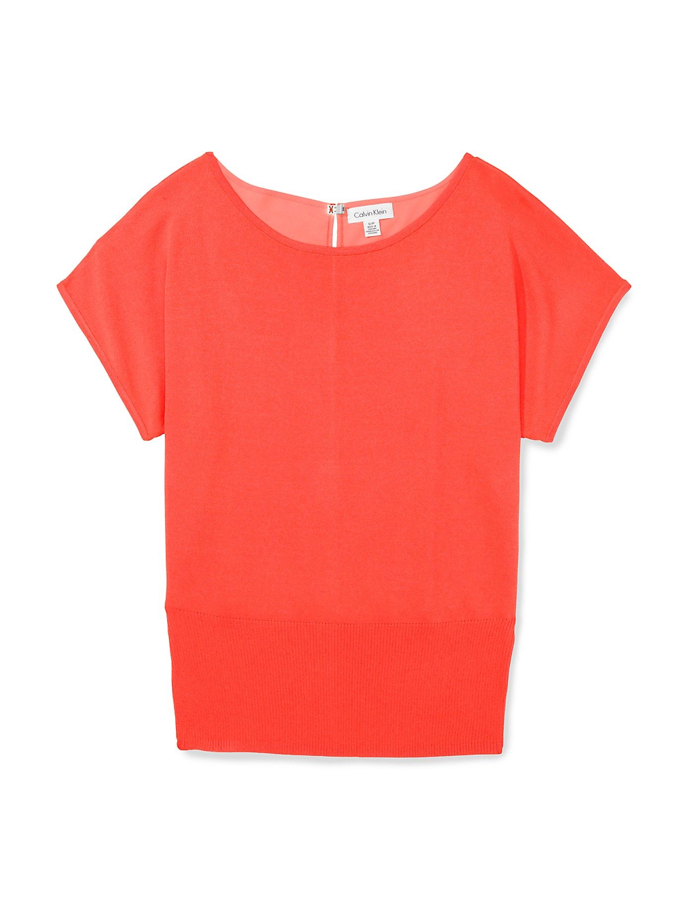 Lyst - Calvin Klein Banded Hem Dolman Sleeve Top in Orange