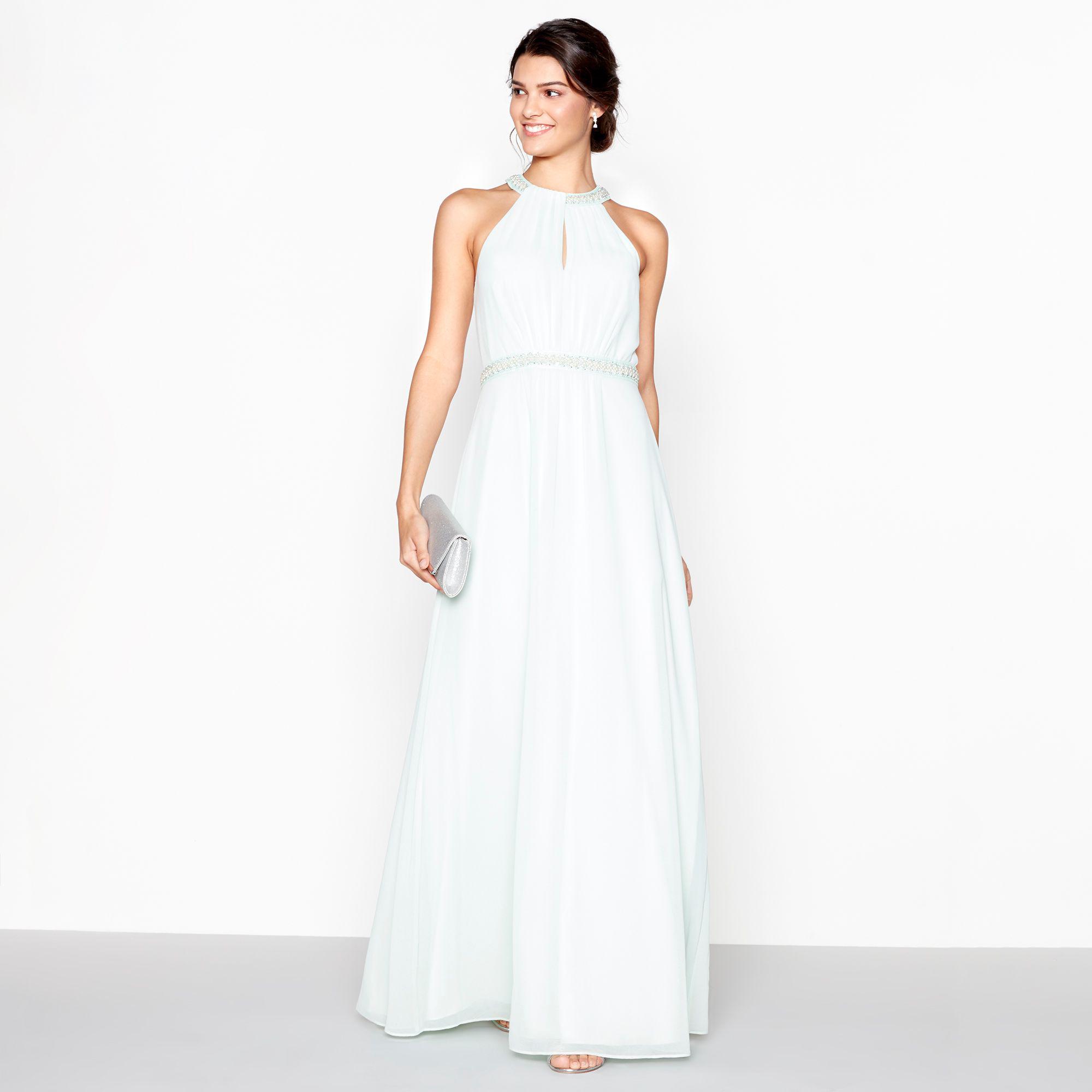 Jenny Packham Pale Green Chiffon Lucinda Embellished Full Length Jenny Packham Women S Pale Green Chiffon