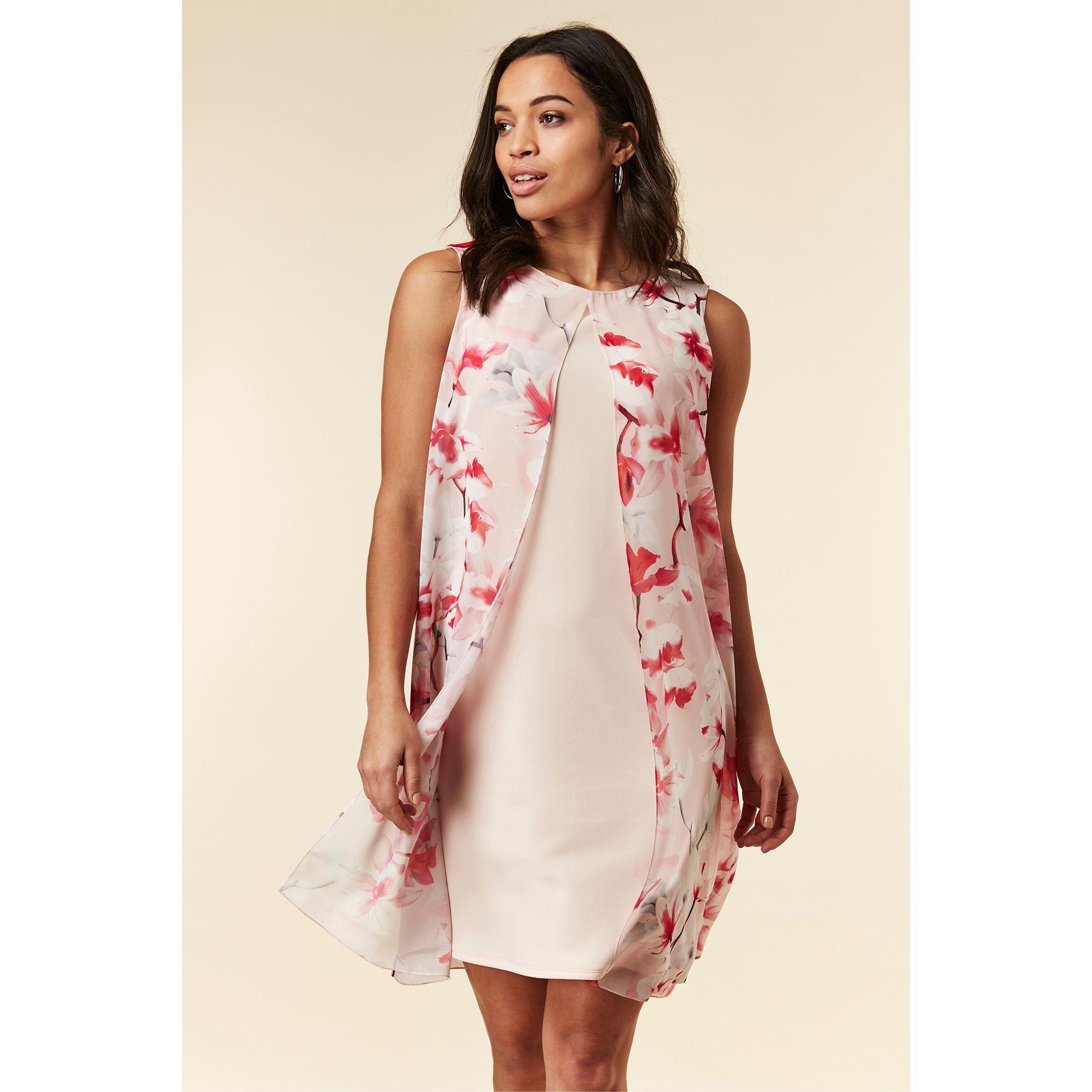 wallis blush floral ruffle dress