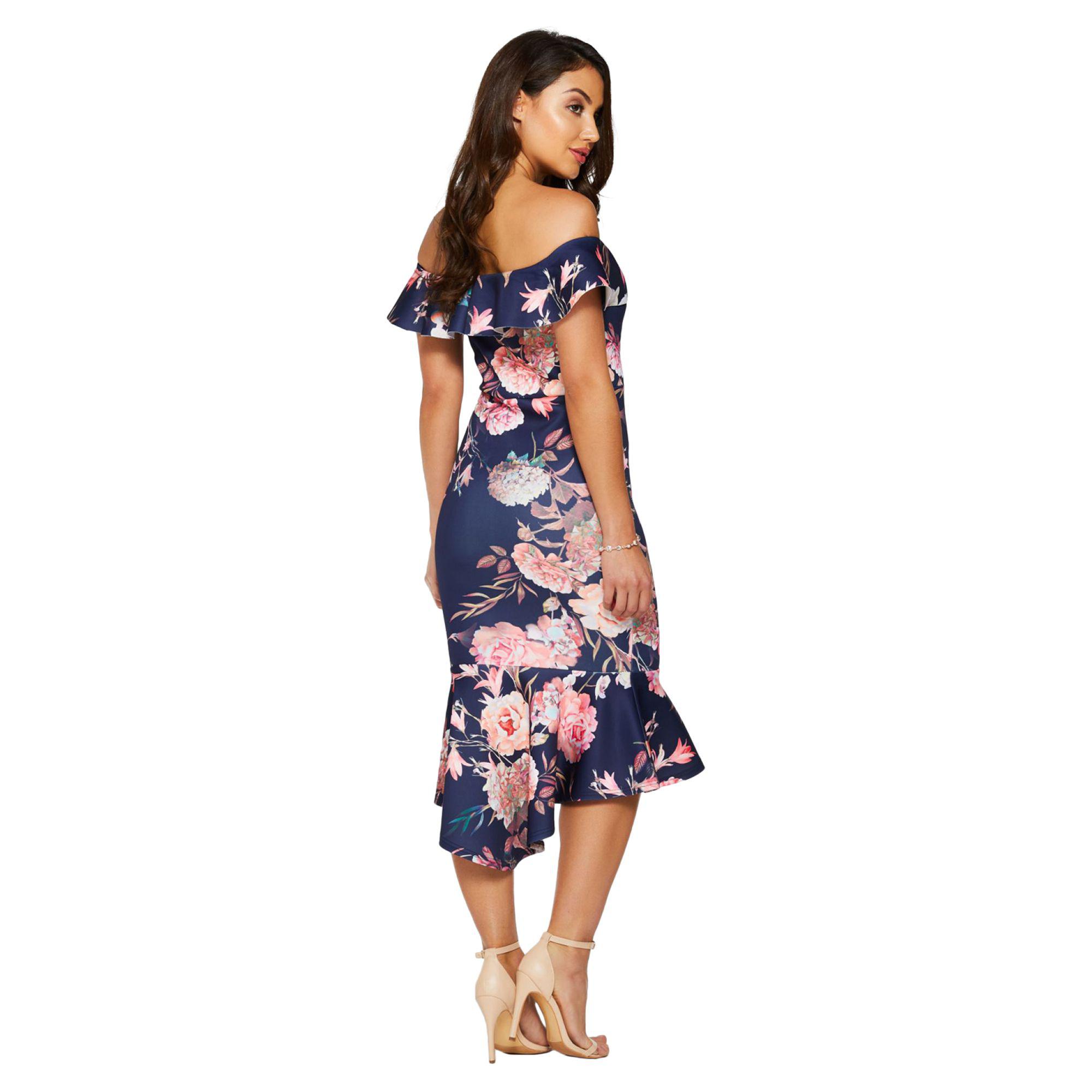 quiz navy and pink floral dress