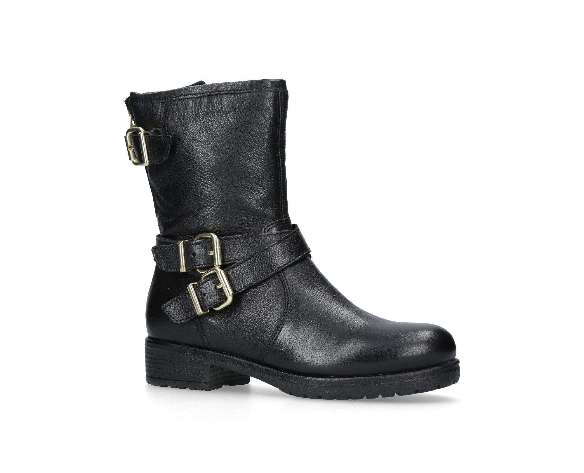 Carvela Kurt Geiger 'soulful' Flat Biker Boots in Black - Save 50% - Lyst