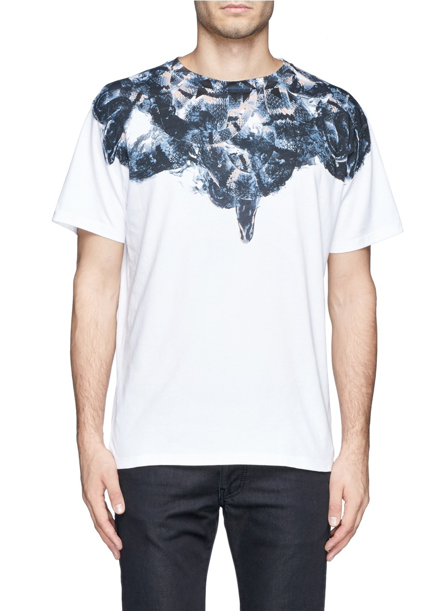 Marcelo Burlon 'Moon' Snake Print T-Shirt in White for Men | Lyst