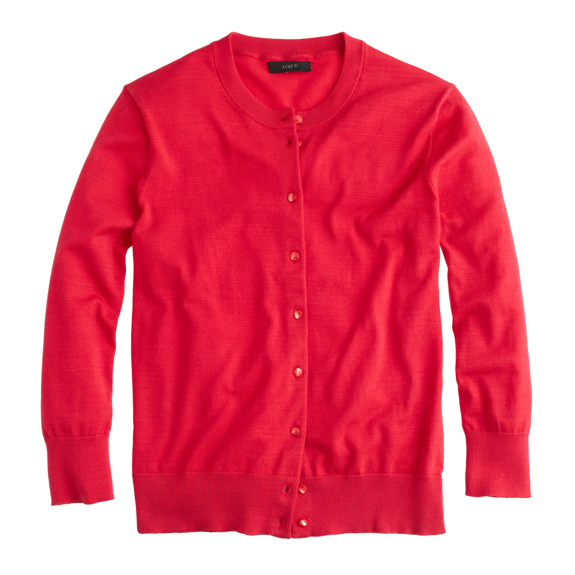 J.crew Cotton Jackie Cardigan Sweater in Red Lyst