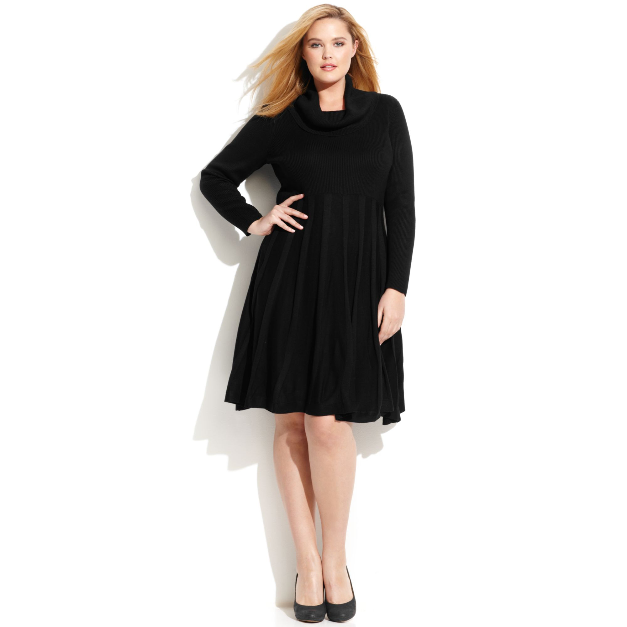 India plus size sweater dresses with cowl neck