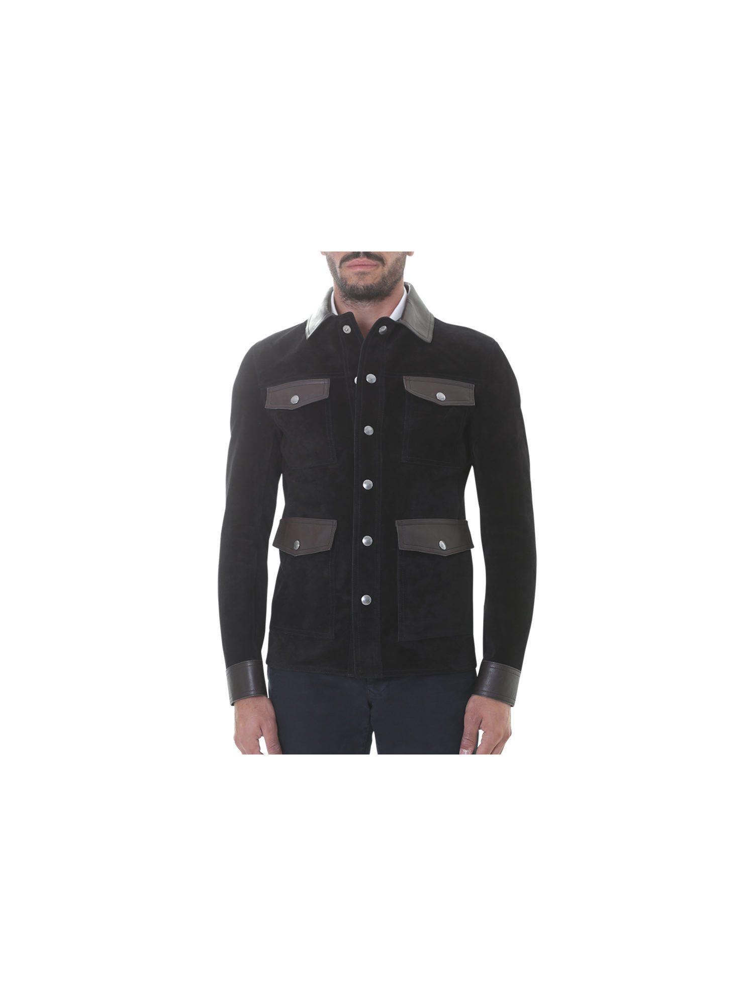 Lyst - Tom Ford Black Wool And Leather Jacket in Black for Men