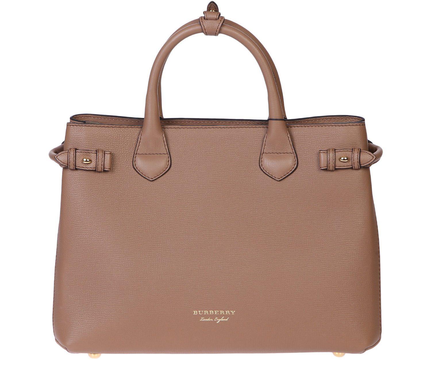 Lyst Burberry Banner M Leather Bag In Brown