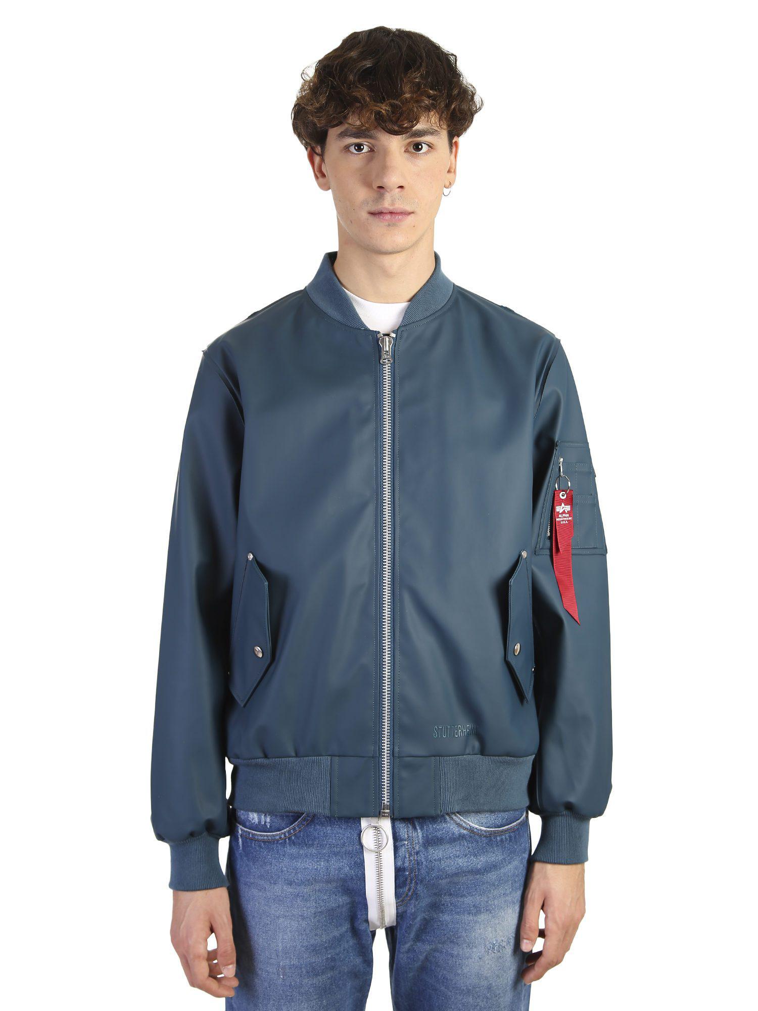Lyst Alpha industries Pvc Bomber Jacket in Blue for Men