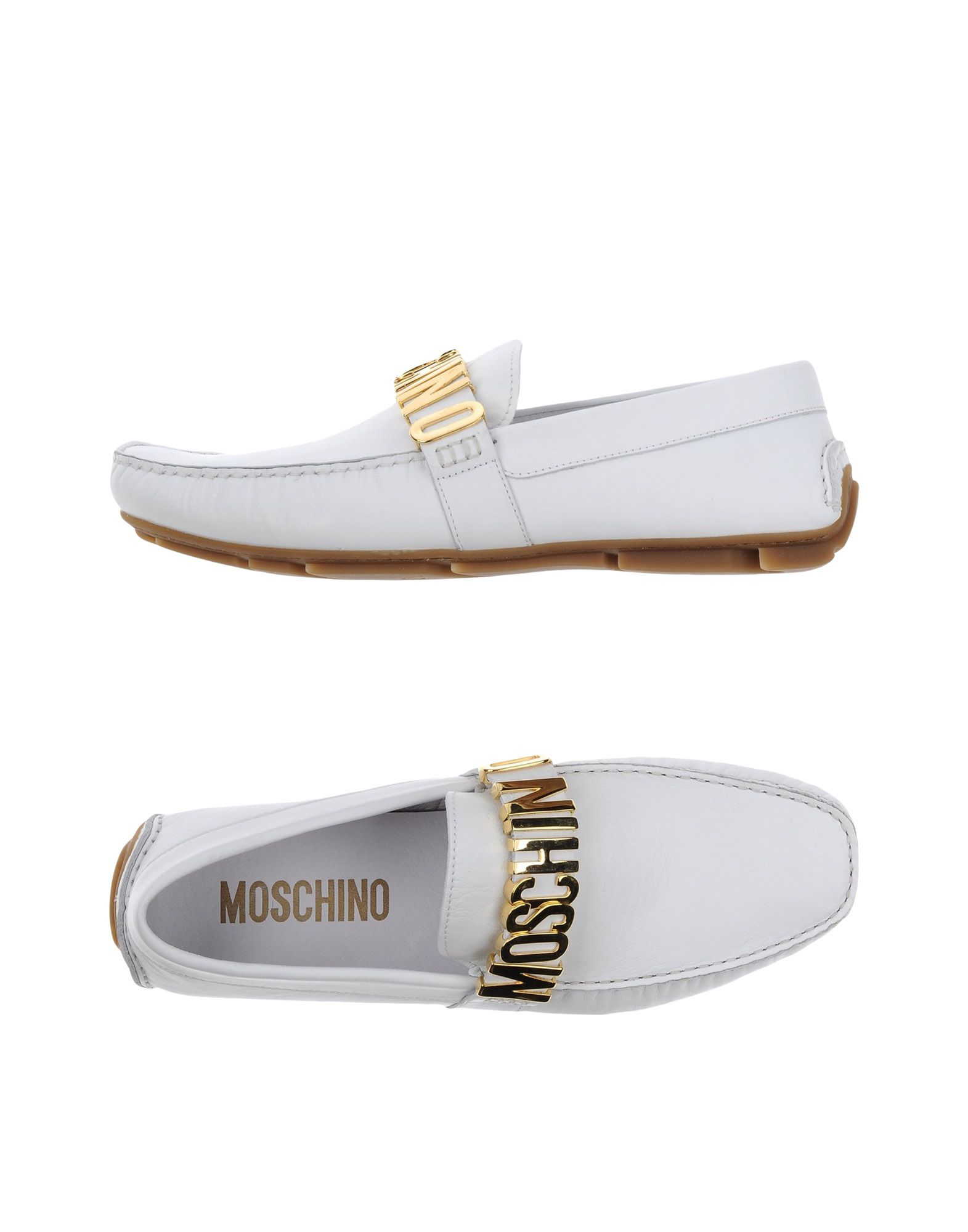 Lyst - Moschino Moccasins in White for Men