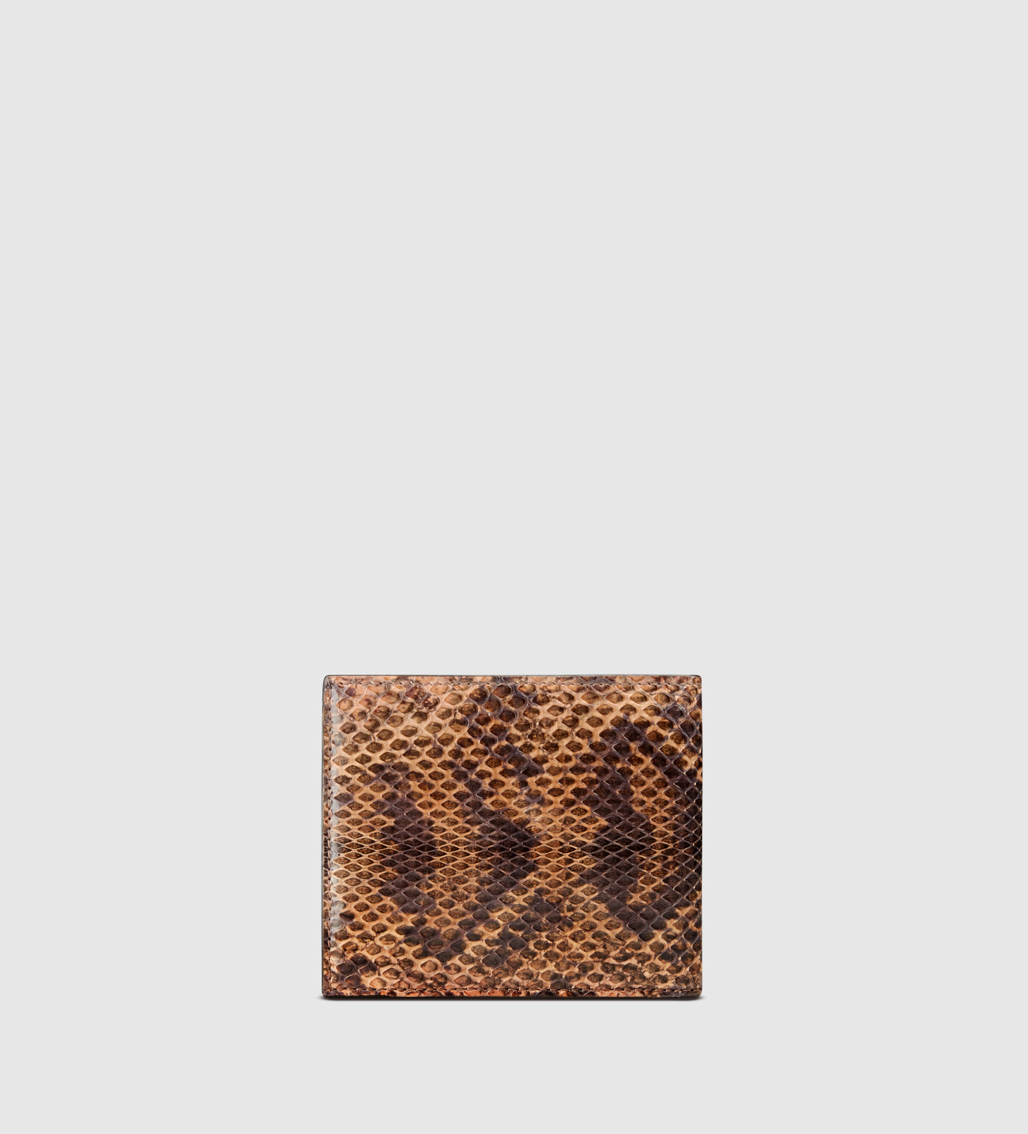 Gucci Snakeskin Bi-fold Wallet in Brown for Men | Lyst