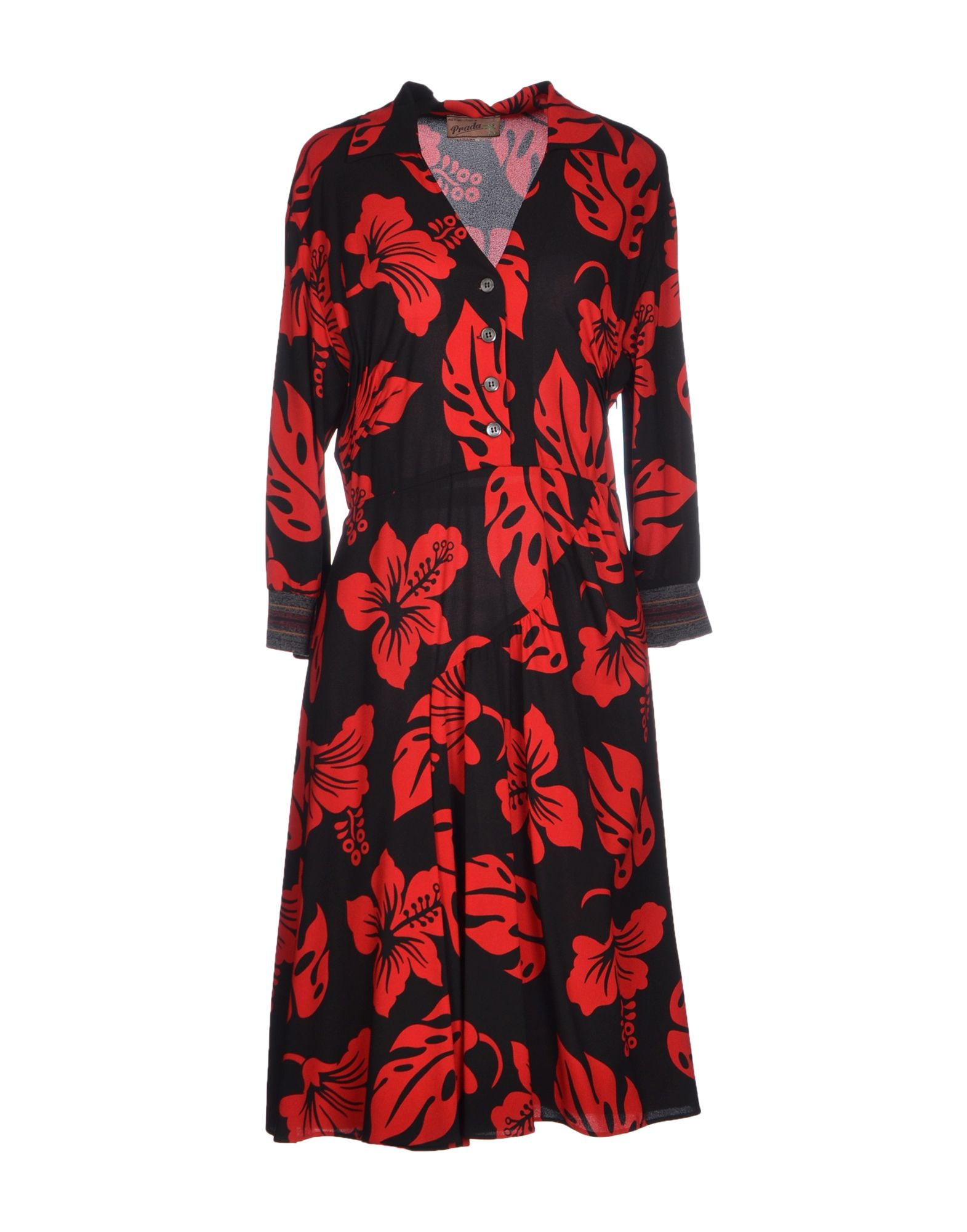 Prada Knee-Length Dress in Red | Lyst