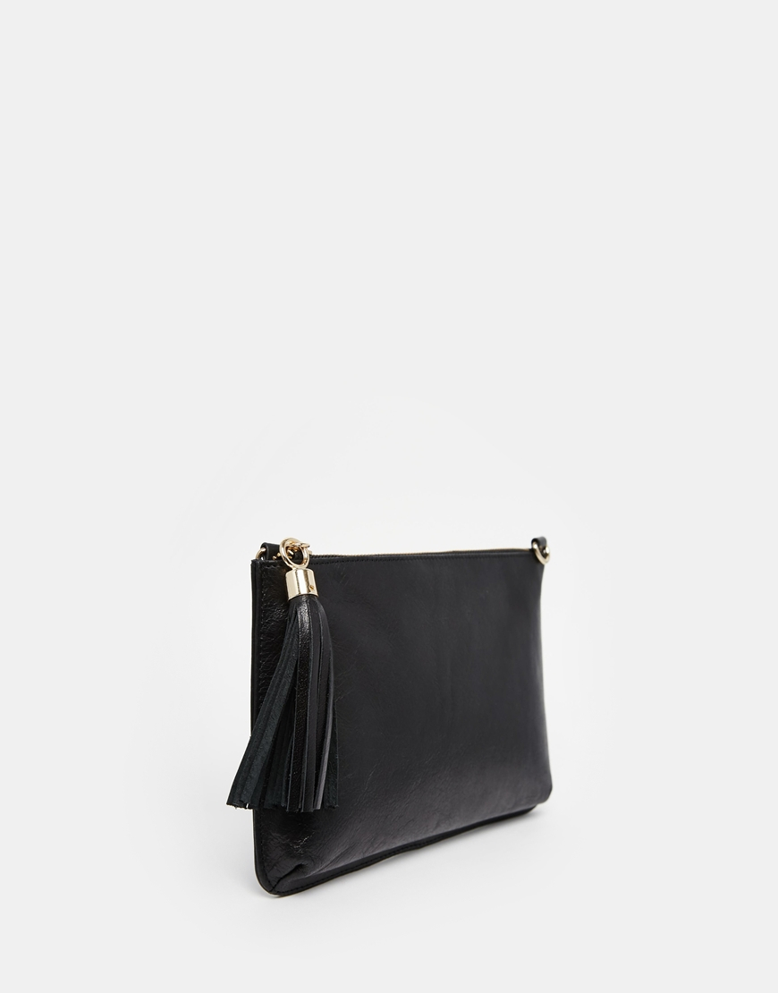 Lyst - Urbancode Leather Clutch Bag With Optional Shoulder Strap in Black