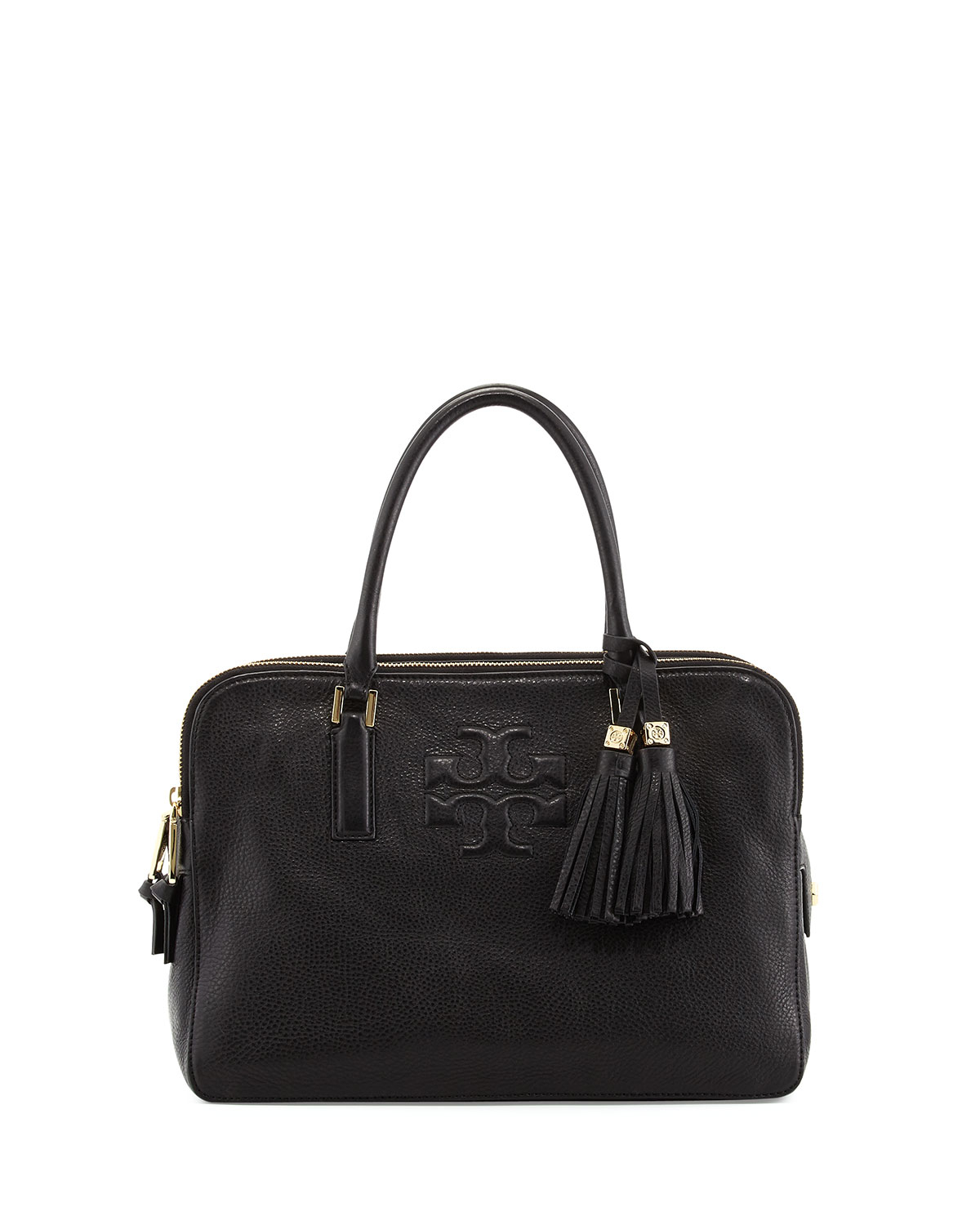 Lyst Tory Burch Thea TripleZip Satchel Bag in Black