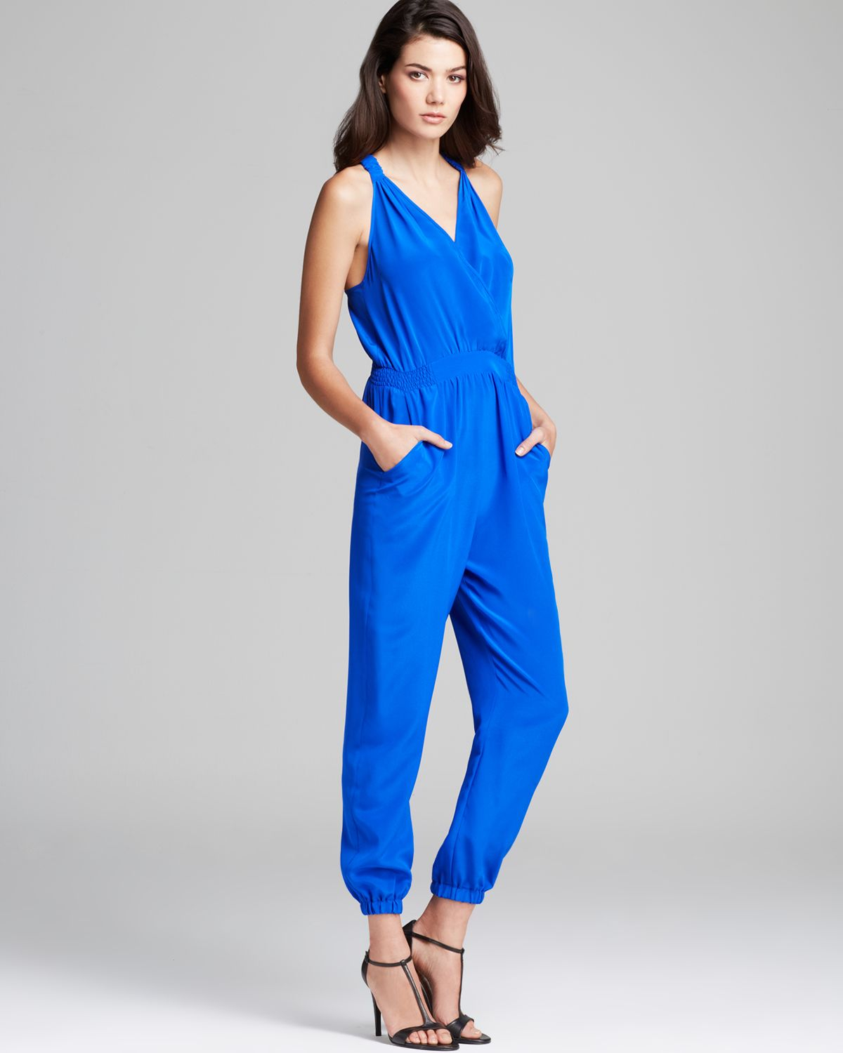 Lyst - Charlie Jade Jumpsuit Wrap Front in Blue