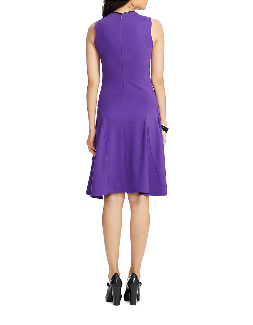 Lyst - Lauren By Ralph Lauren Ponte Sleeveless Dress in Purple