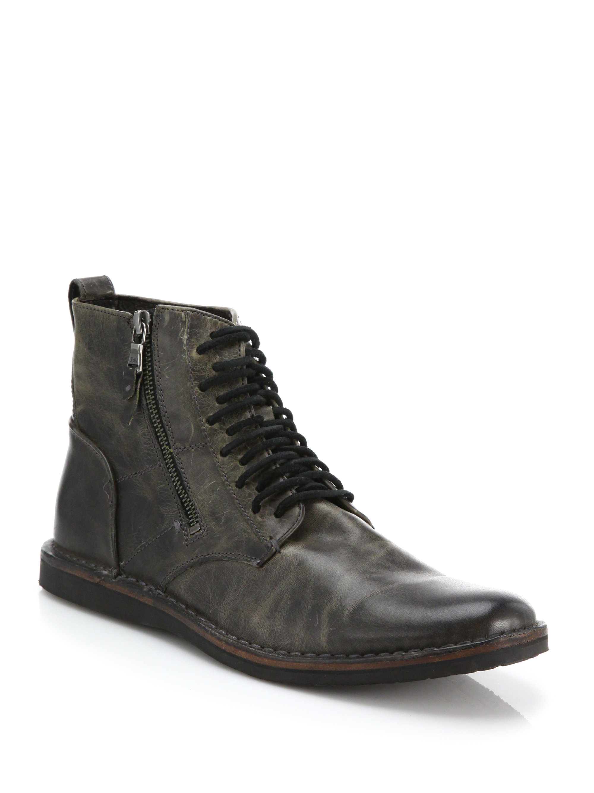 grey zipper boots