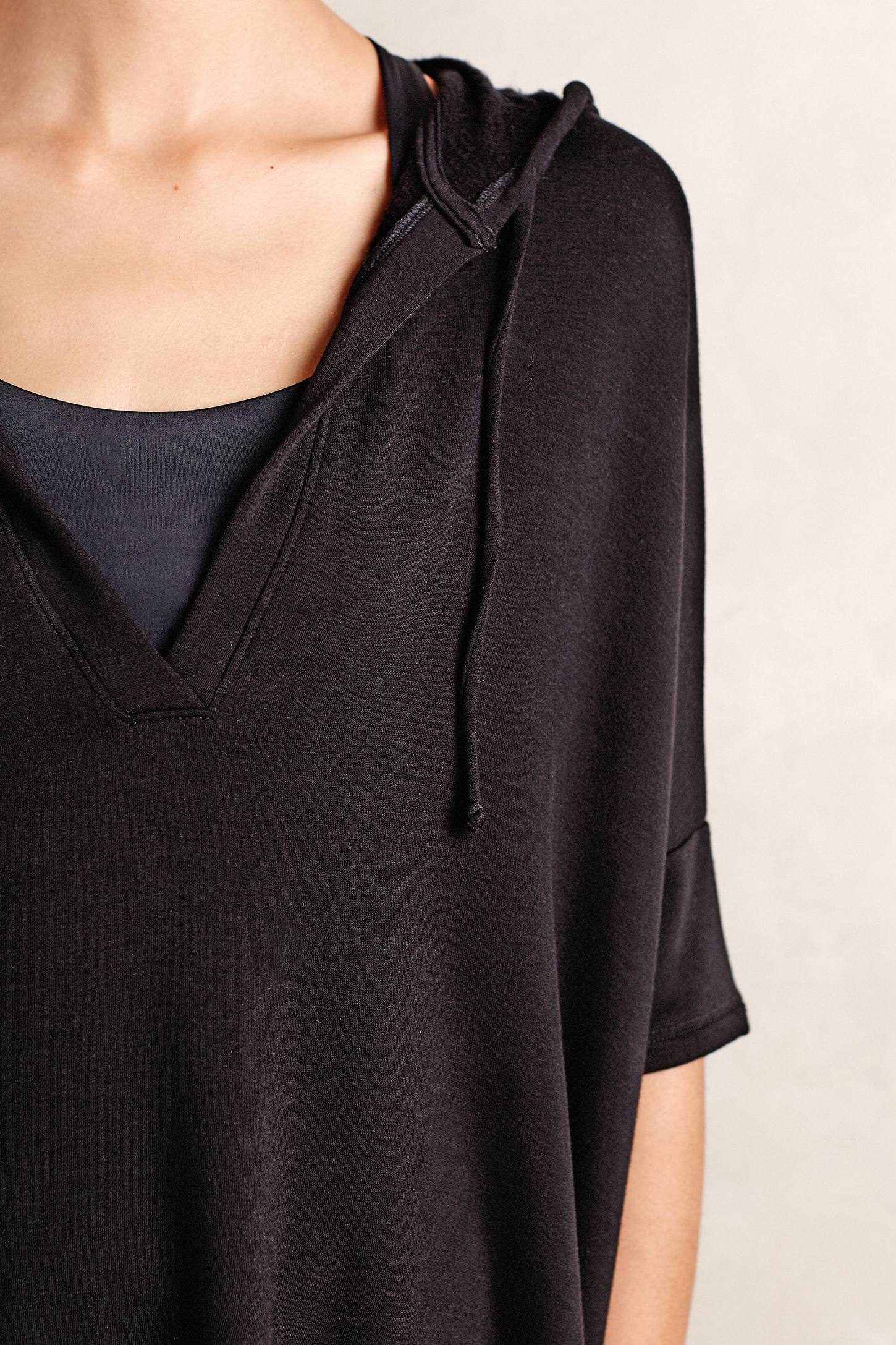 Lyst Beyond Yoga Fleece Poncho Hoodie in Black