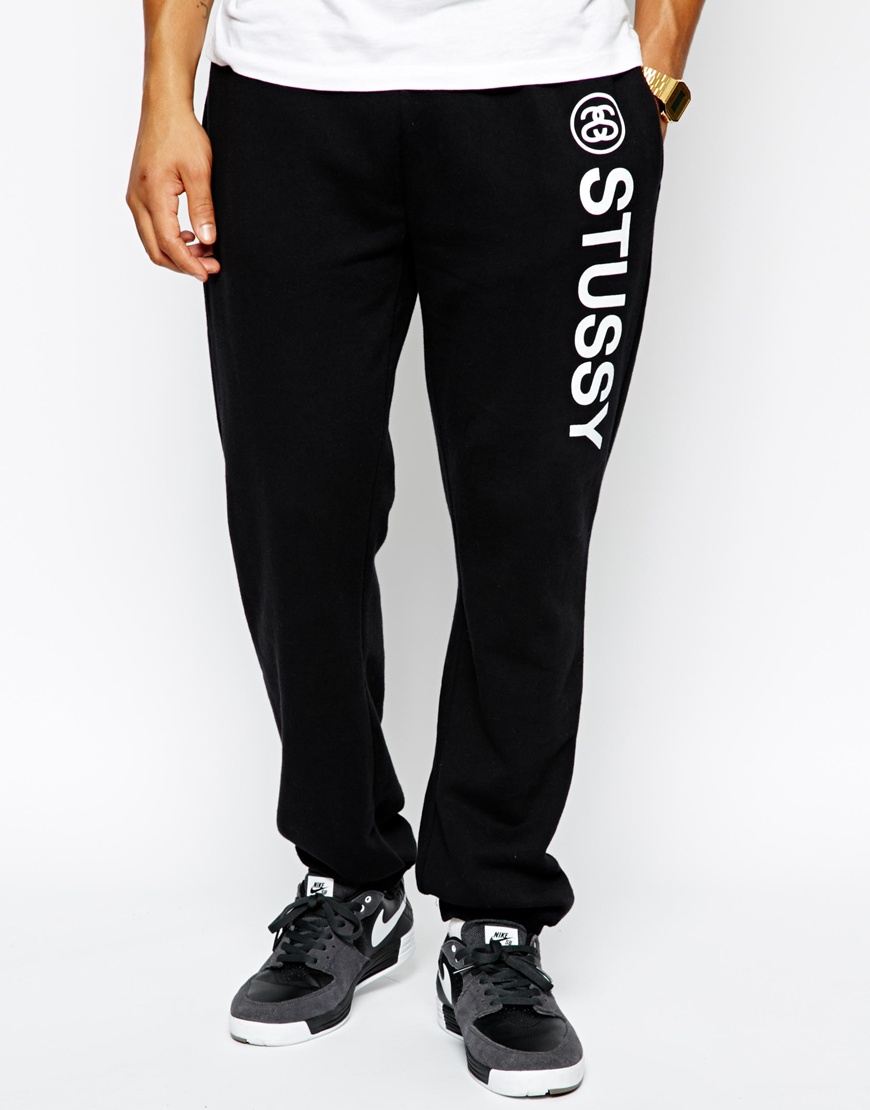 Lyst - Stussy Sweat Pants in Black for Men