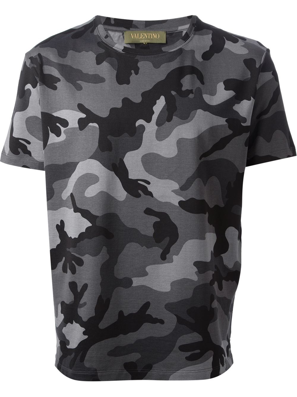 Valentino Camouflage Print Tshirt in Gray for Men - Lyst