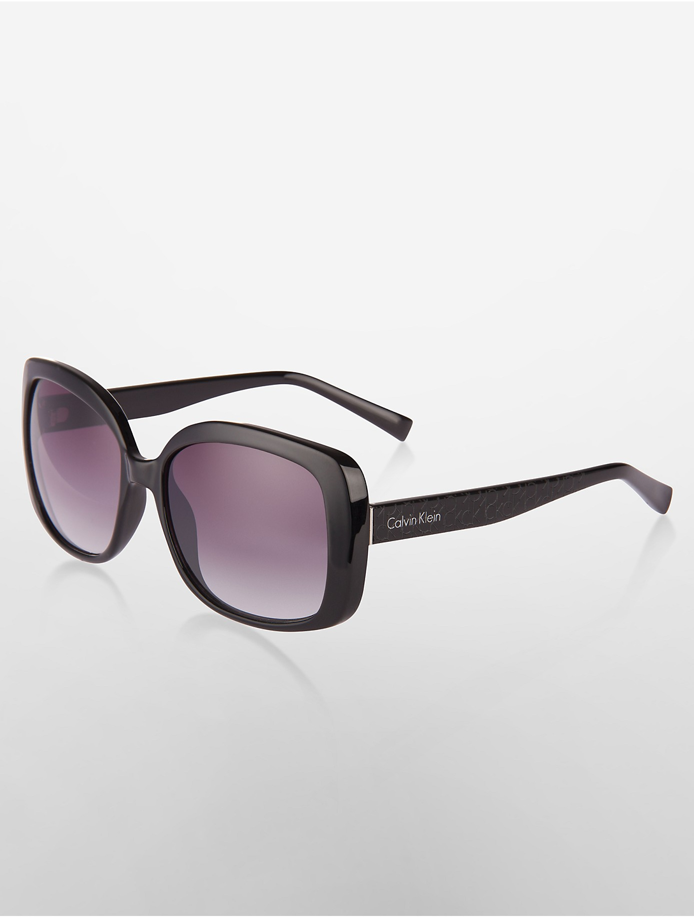 Lyst Calvin Klein Rectangular Sunglasses in Black