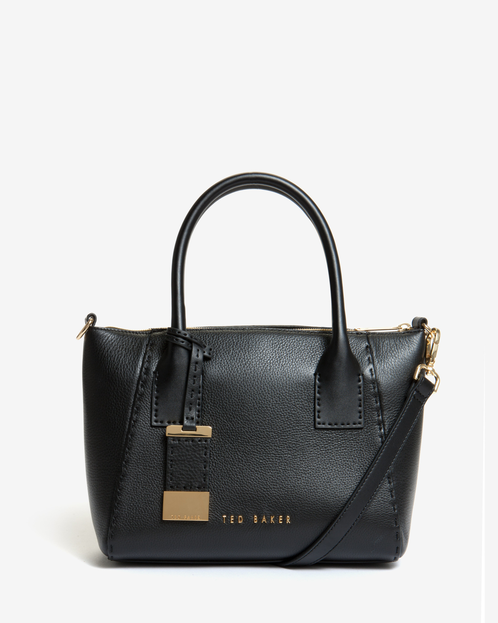 Ted baker Lauren Small Leather Tote Bag in Black | Lyst