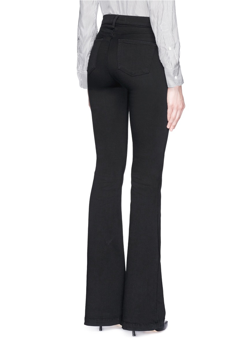 Lyst - J Brand 'maria Flare' High Rise Jeans in Black