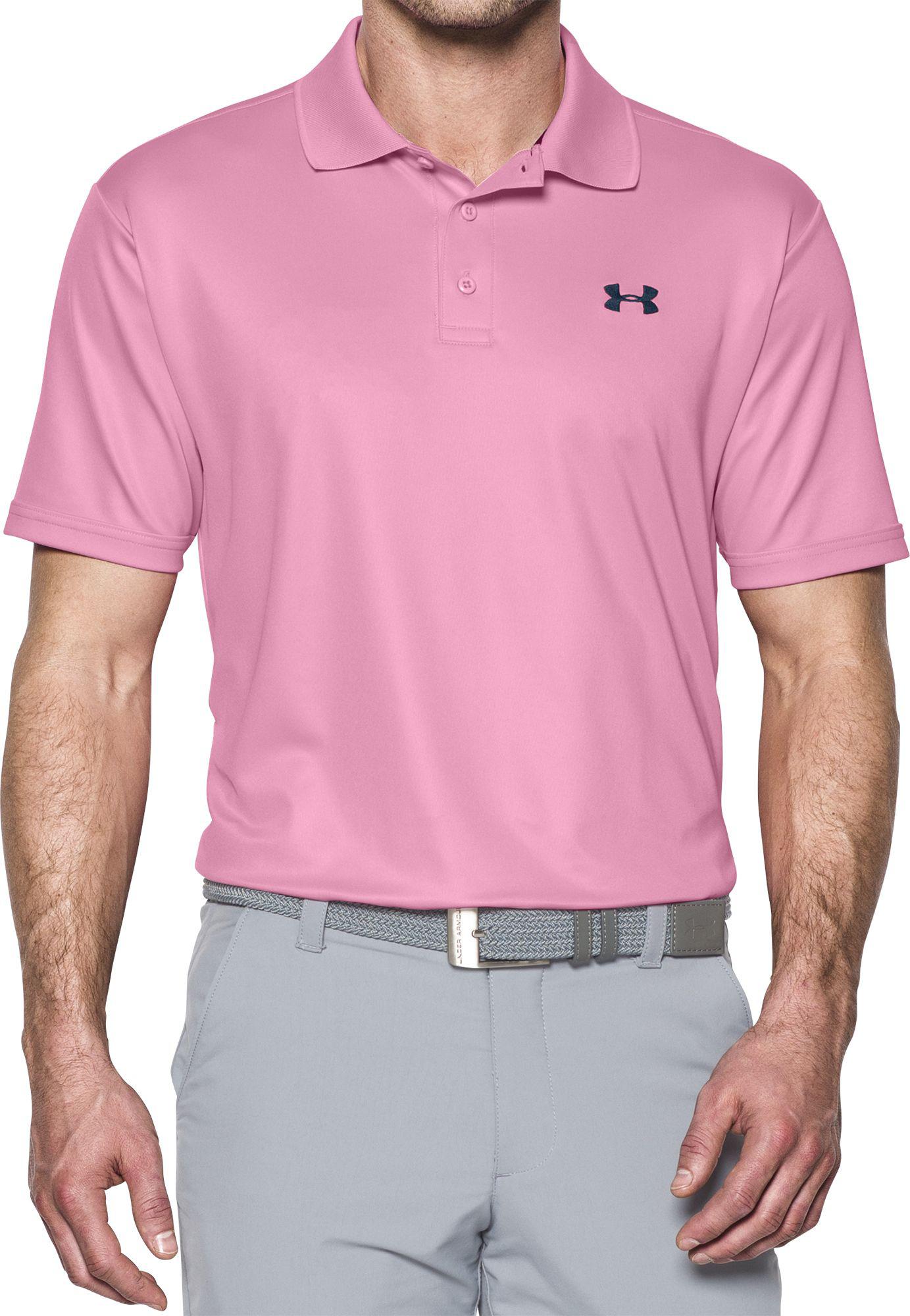under armour pink golf shirt