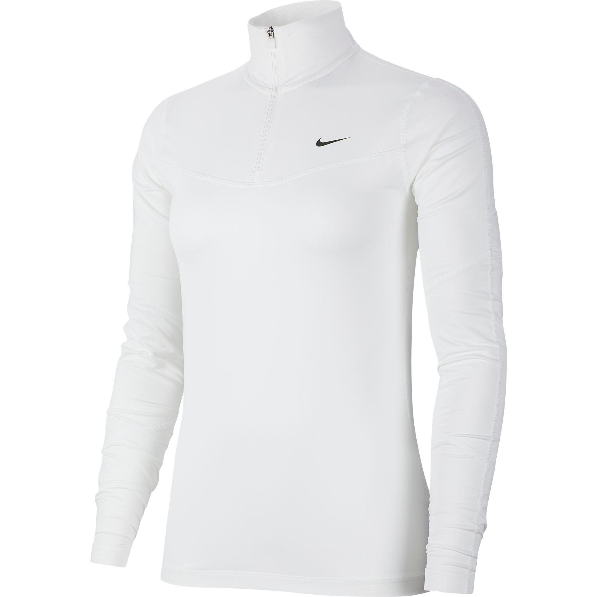 Nike Synthetic Pro Warm Long Sleeve Top in White/Black (White) - Lyst