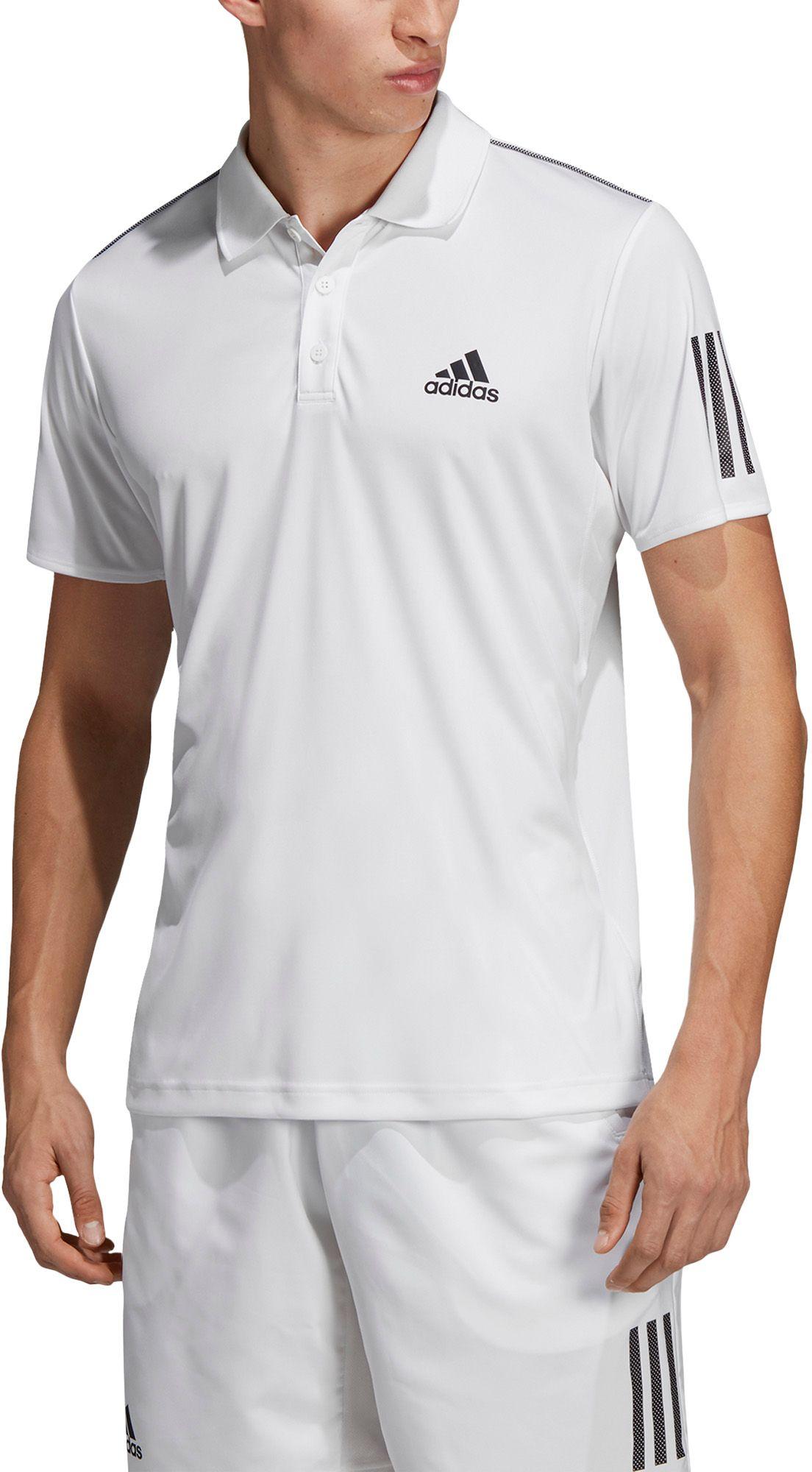 adidas Club 3 Stripes Tennis Polo in White for Men - Lyst