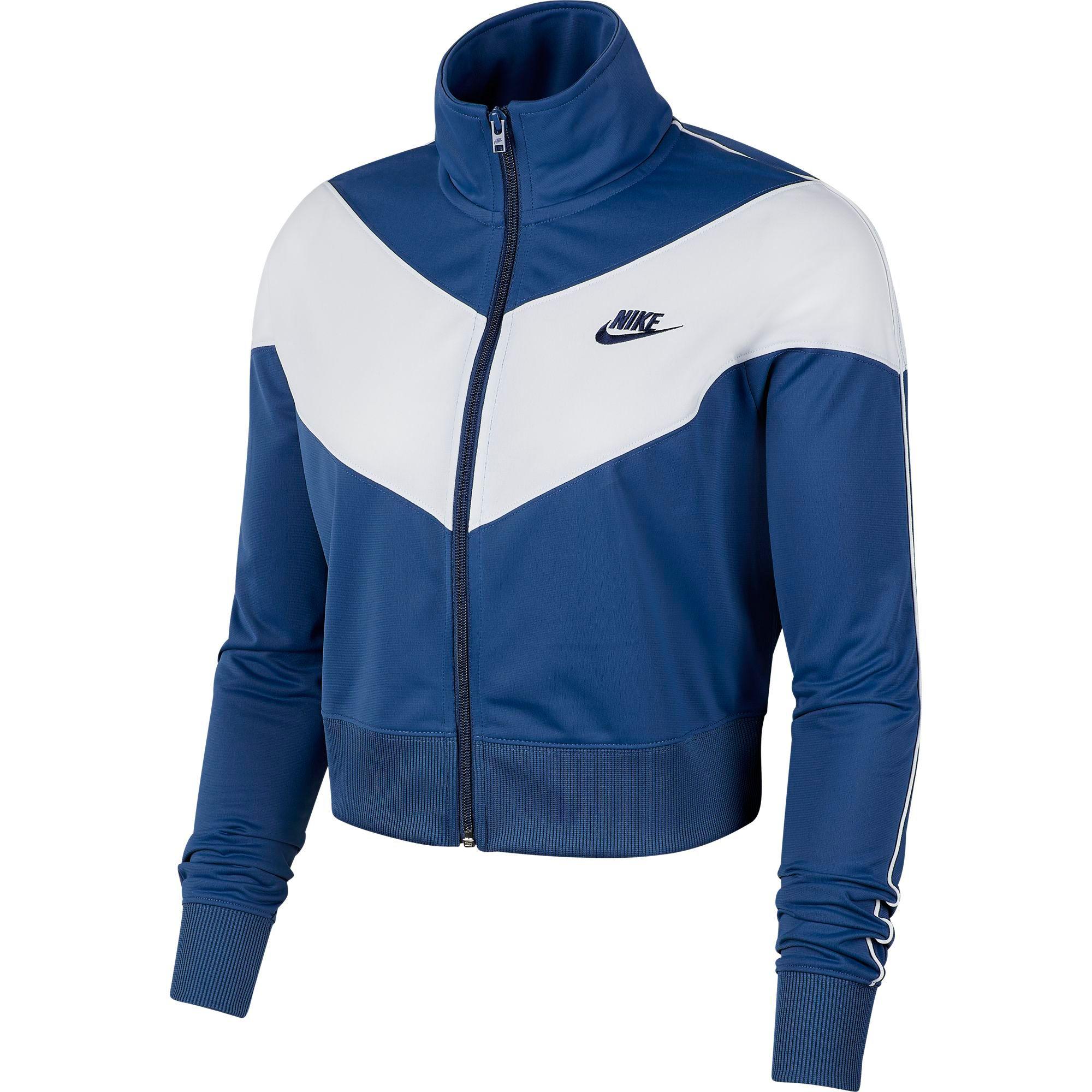 Nike Cotton Sportswear Heritage Track Jacket in Blue Lyst