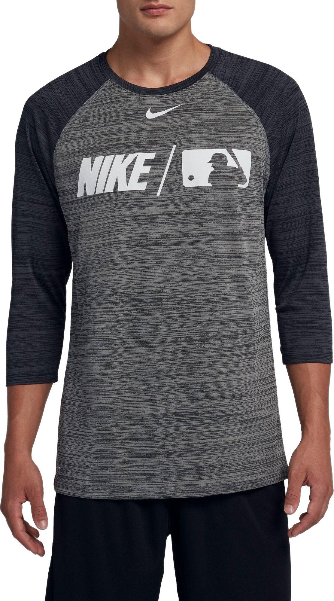 Download Lyst - Nike Dry Mlb 3/4 Sleeve Baseball T-shirt in Gray ...